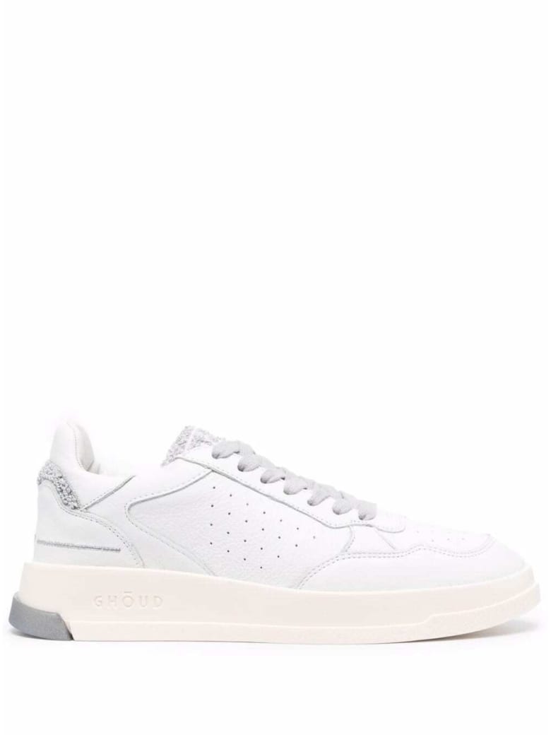 GHOUD Low Wom Leather Sneakers With Logo - White