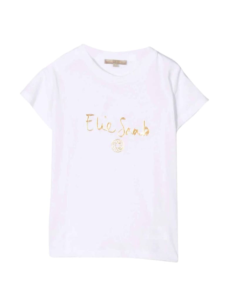 Elie Saab White Girl T-shirt - Bianco/oro