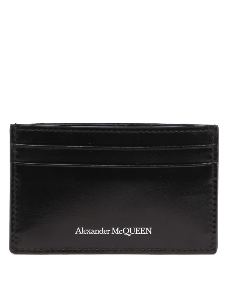 Alexander McQueen Black Leather Logo Cardholder - Black