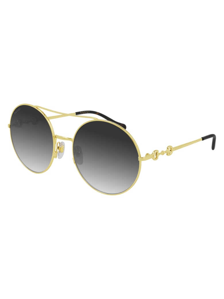 Gucci GG0878S Sunglasses - Gold Gold Grey