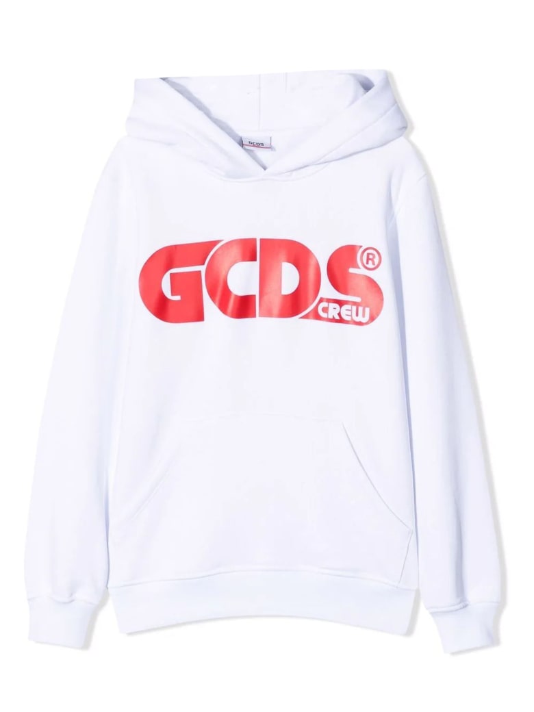 GCDS White Cotton Hoodie - Bianco