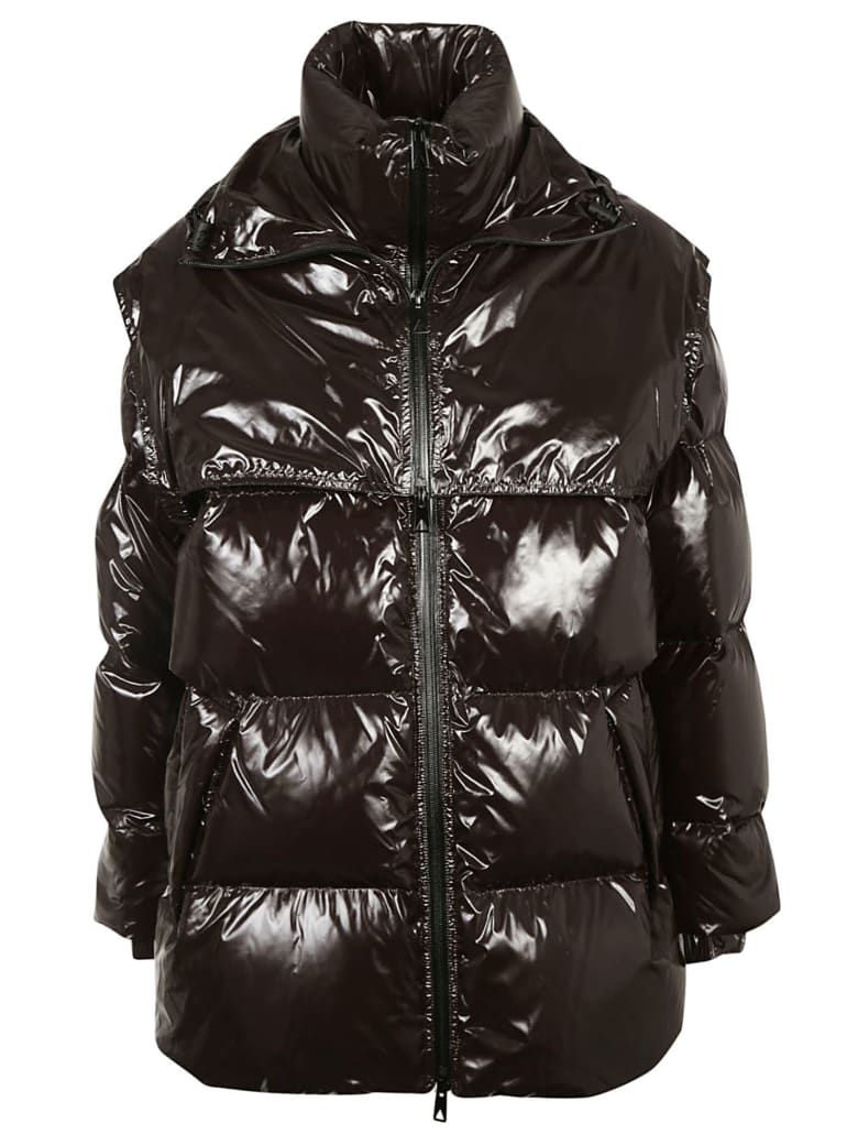 Bottega Veneta Puffer Shiny Lightweight Coat - Cocoa
