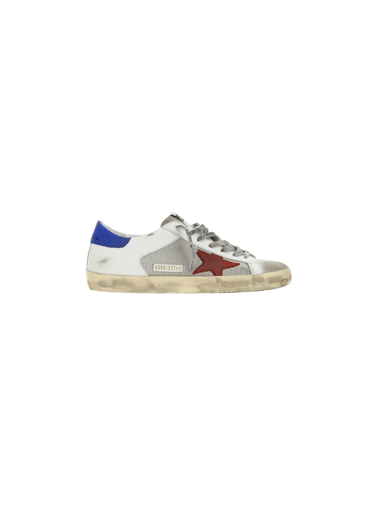 Golden Goose Superstar Sneakers - Silver/white/red/blue