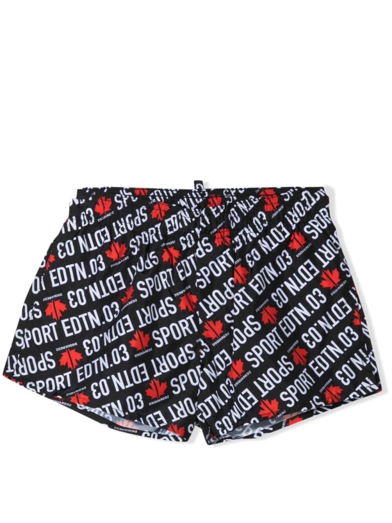 Dsquared2 Swimsuit With Logo - Black