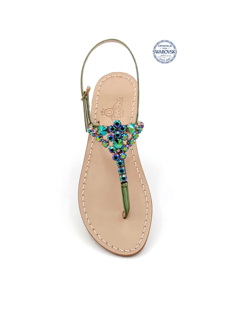 Dea Sandals Costa Smeralda Jewel Flip Flops Sandals - green