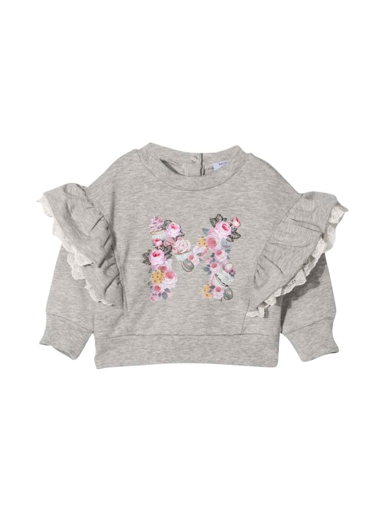 Monnalisa Newborn Gray Sweatshirt - Grigio