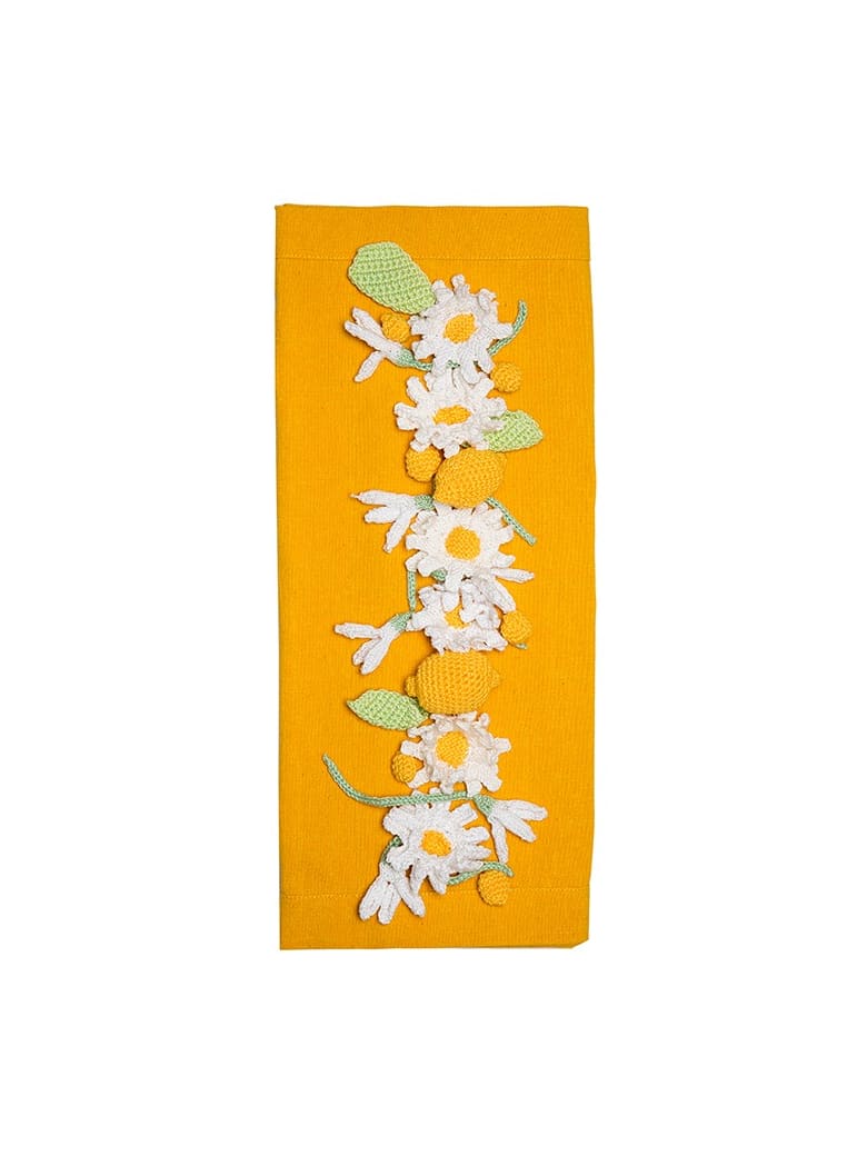 Le Botteghe su Gologone Runner Crochet 130x50 Cm - Yellow Fantasy