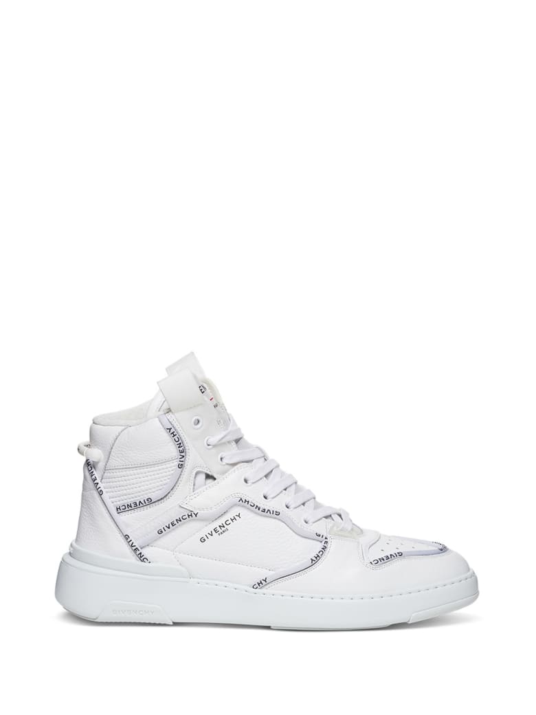 Givenchy High Top Wing Sneakers In Leather With Logo - White