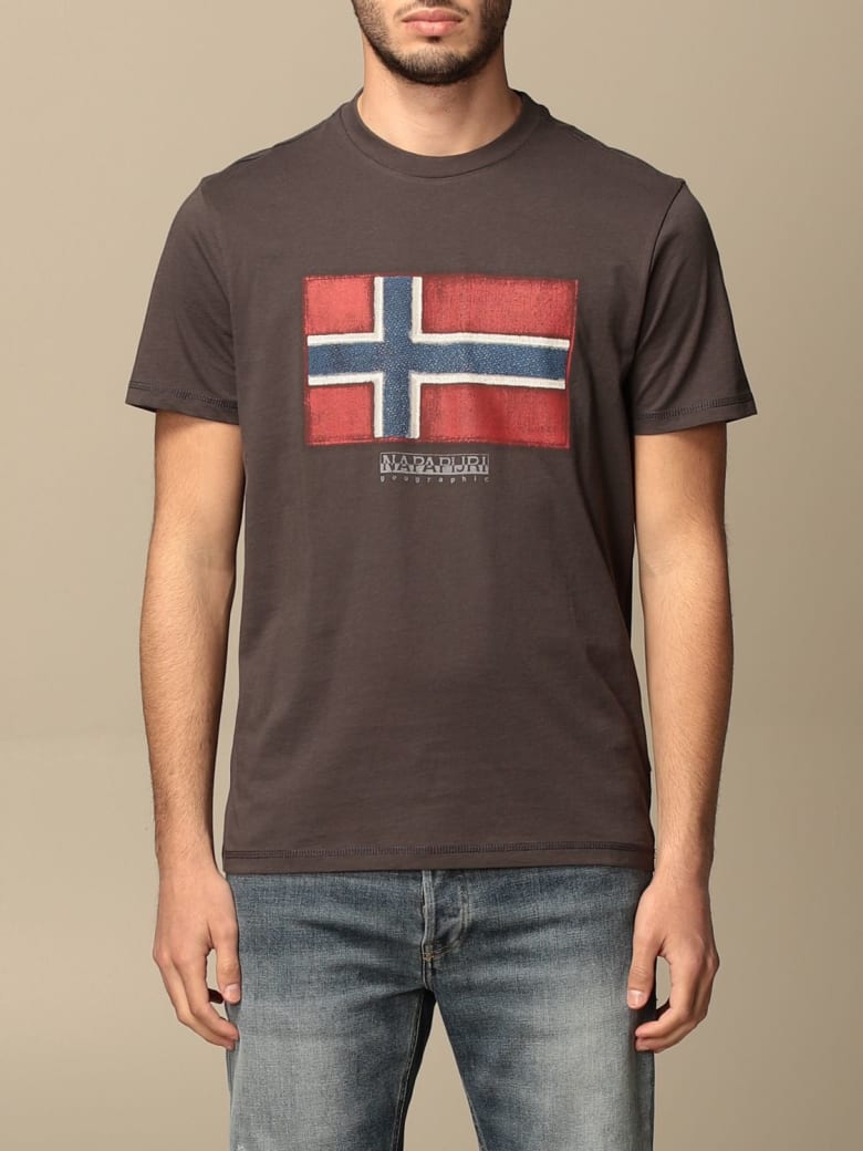 Napapijri T-shirt Sirol Napapijri T-shirt In Cotton With Print - Grey