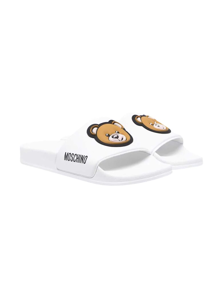 Moschino White Slippers - Bianco