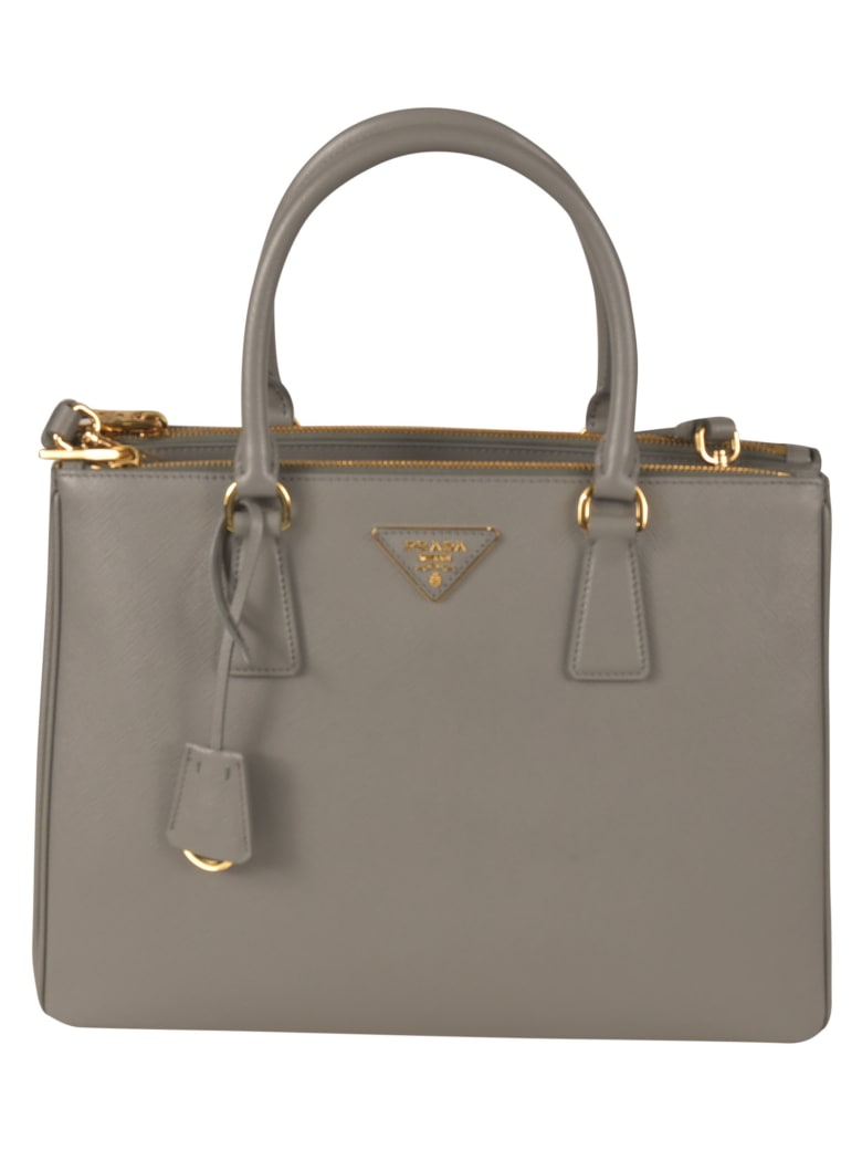 Prada Logo Patch Tote - Slate Grey