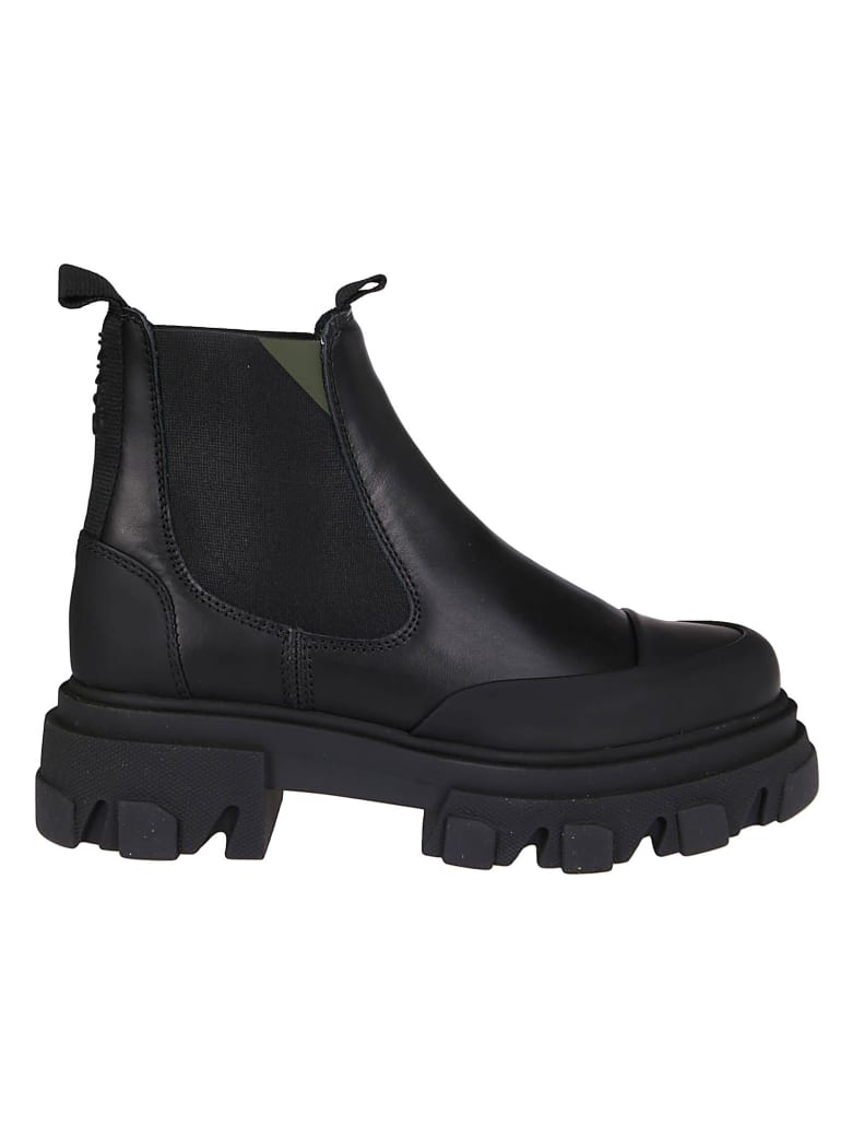 Ganni Black Leather Boots - Nero