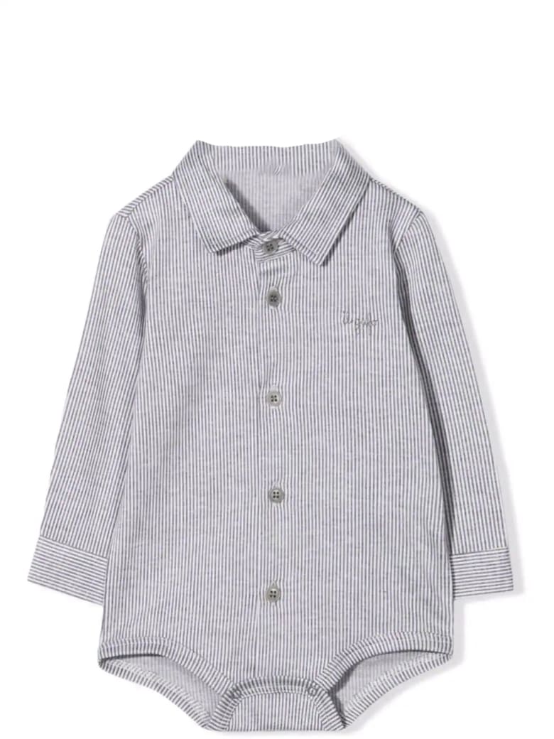 Il Gufo Striped Bodysuit - Steel