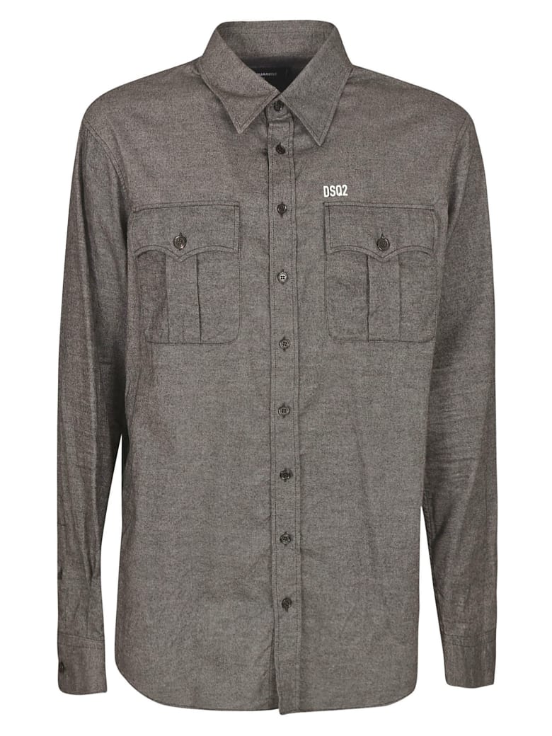 Dsquared2 Regular Fit Plain Shirt - Grigio