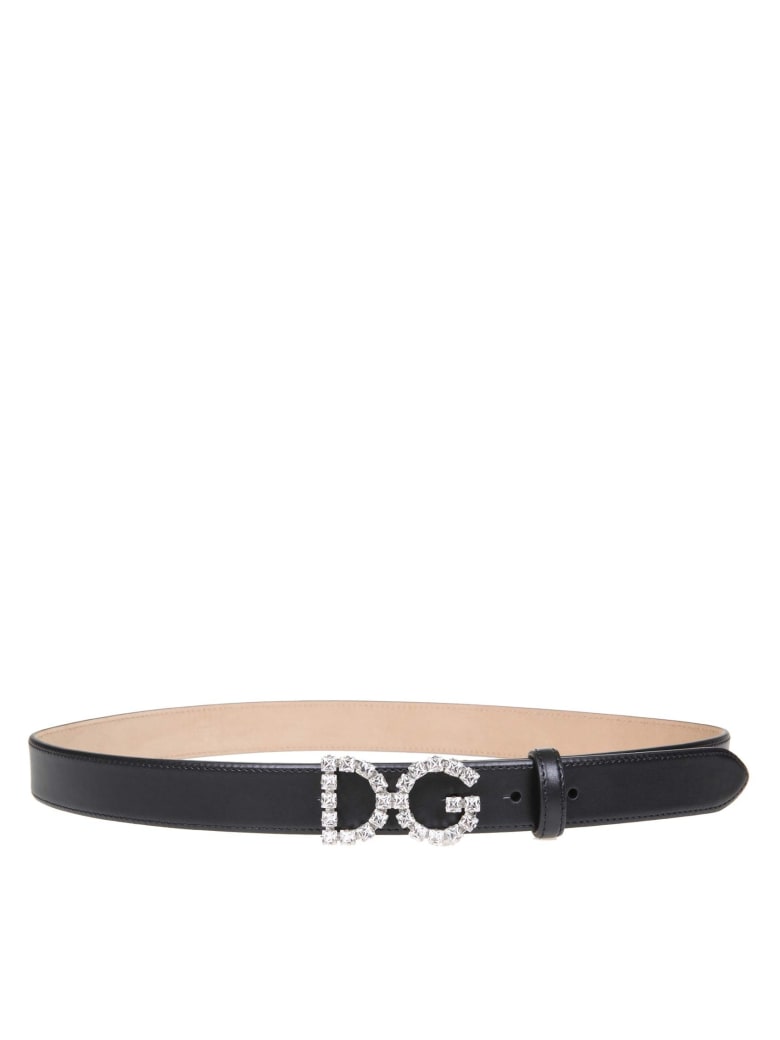 Dolce & Gabbana Jewel Belt With Dg Logo - Black