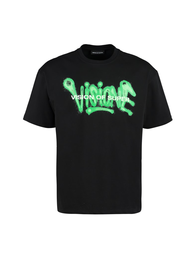 Vision of Super Printed Cotton T-shirt - black