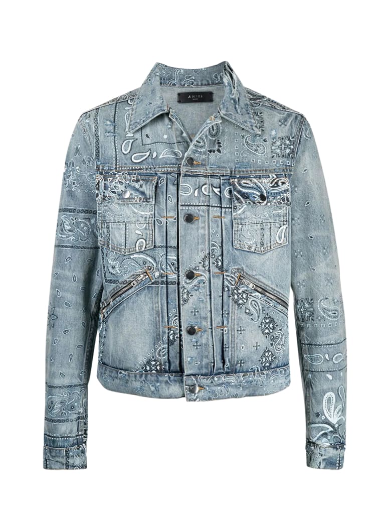 AMIRI Denim Screen Print Bandana - Clay Indigo Clay Indigo