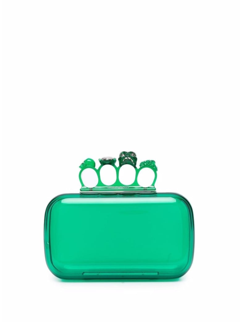Alexander McQueen Four Ring Skull Green Handbag - Green