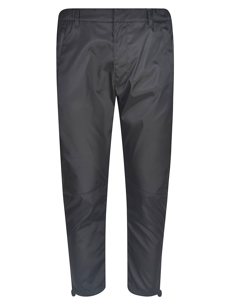 Prada Rear Logo Plaque Trousers - Black