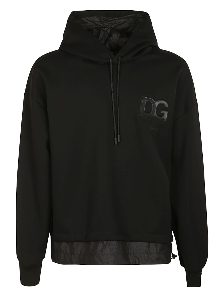Dolce & Gabbana Chest Logo Layered Hoodie - Black