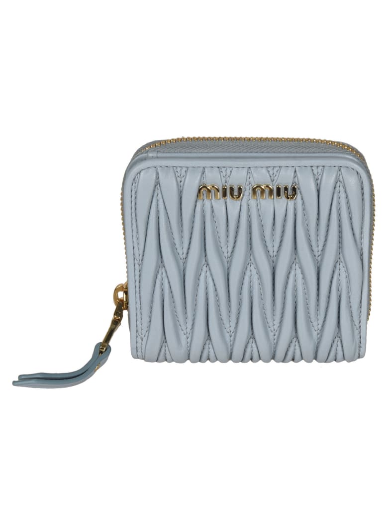 Miu Miu Matelassé Zip-around Coin Purse - Cielo