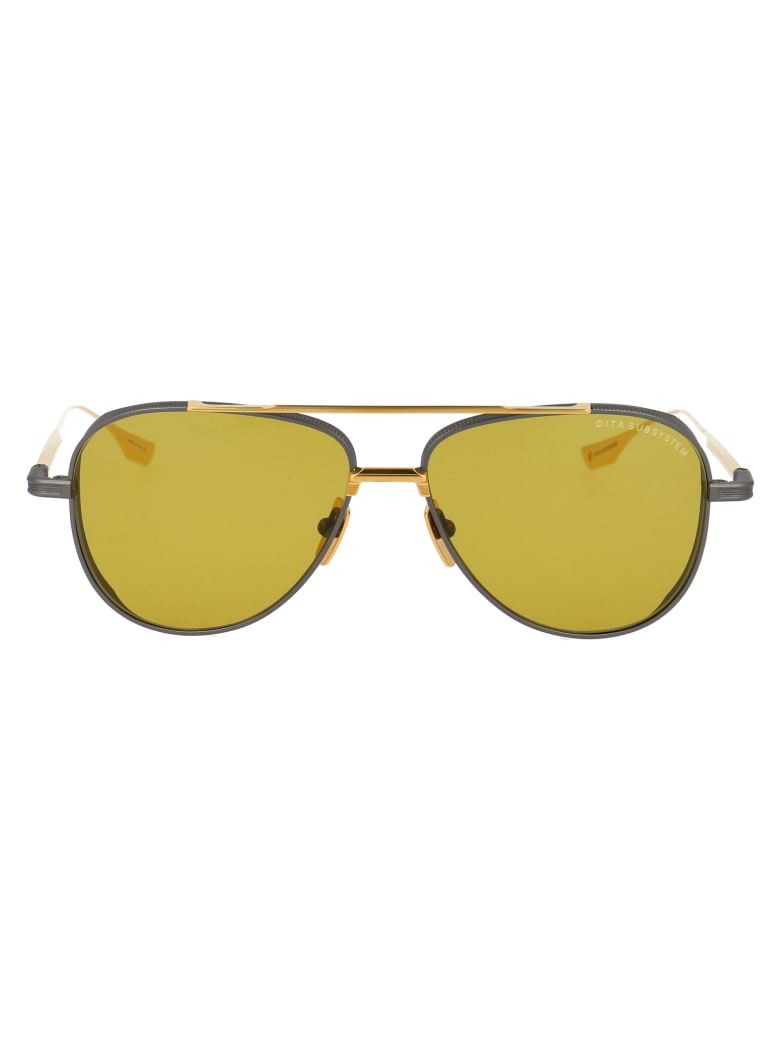 Dita Susystem Sunglasses - BLACK IRON YELLOW GOLD W/ GOLDEN AMBER