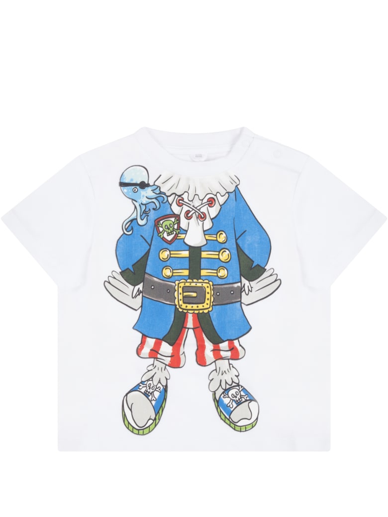 Stella McCartney Kids White T-shirt For Babyboy With Pirate - Bianco