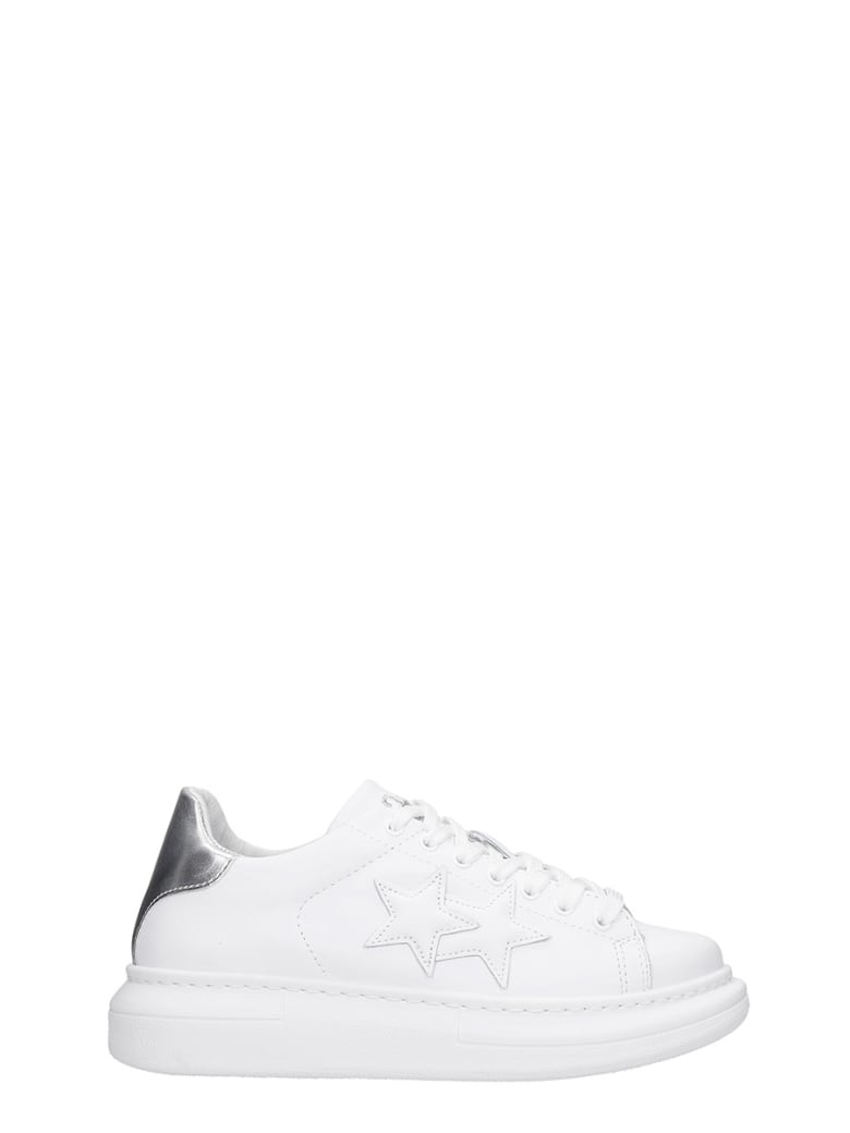 2Star Sneakers In White Leather - white
