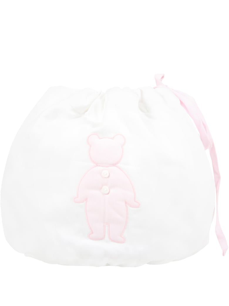 Little Bear White Bag For Baby Girl - White