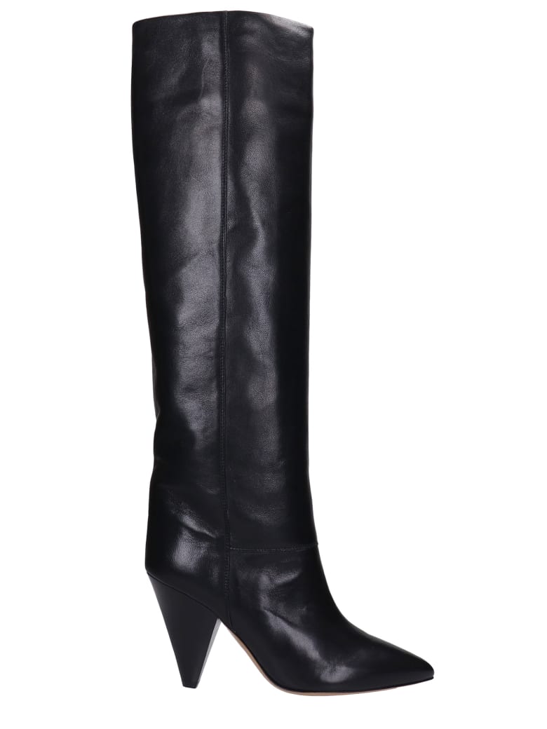 Isabel Marant Lybill High Heels Boots In Black Leather - black