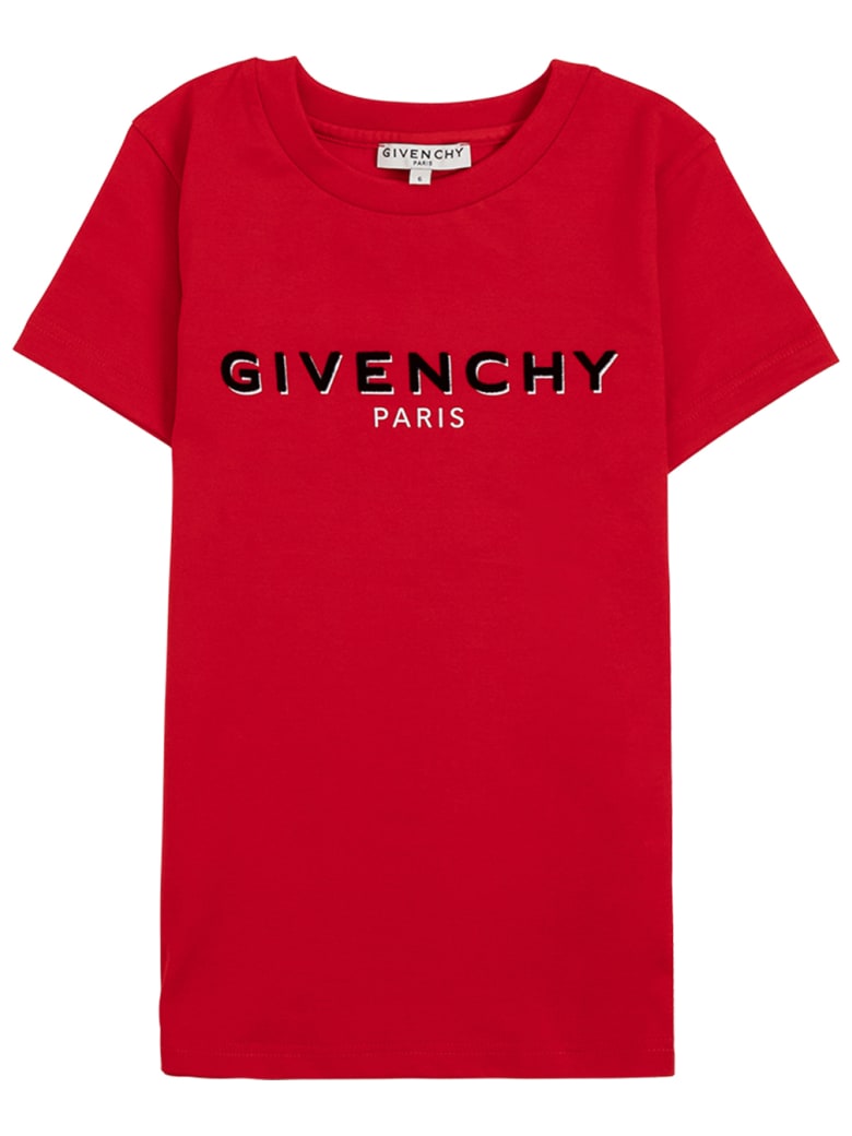 Givenchy Red Cotton T-shirt With Logo Print - Red