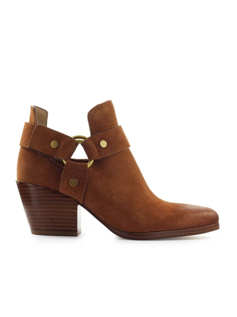 Michael Kors Pamela Light Brown Texan Bootie - Luggage
