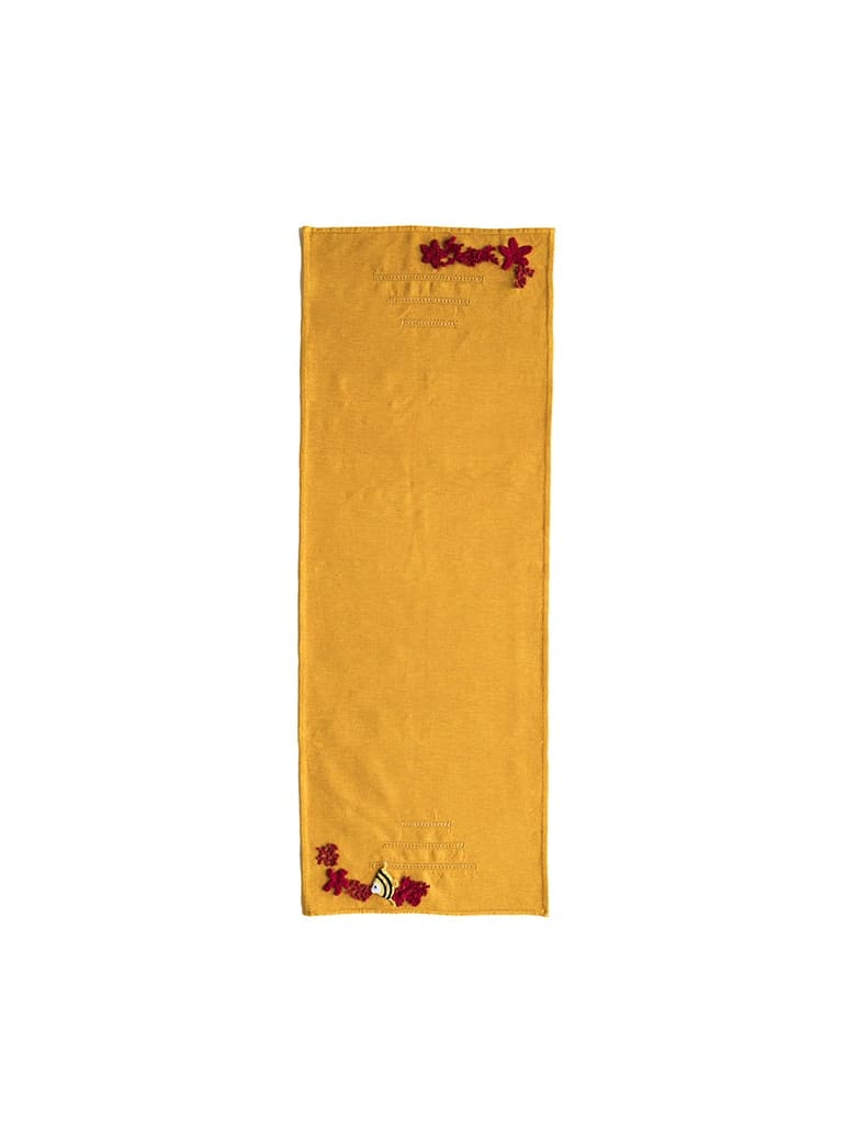 Le Botteghe su Gologone Runner Crochet 130x50 Cm - Yellow
