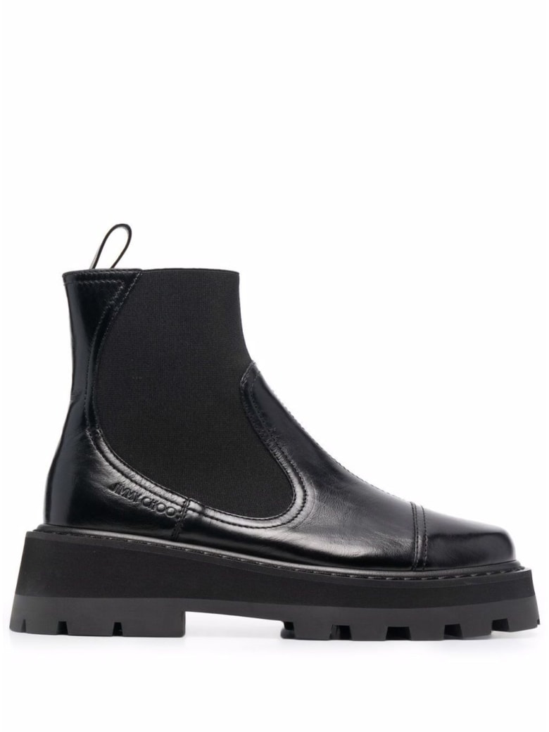 Jimmy Choo Clayton Balck Leather Boots - Black