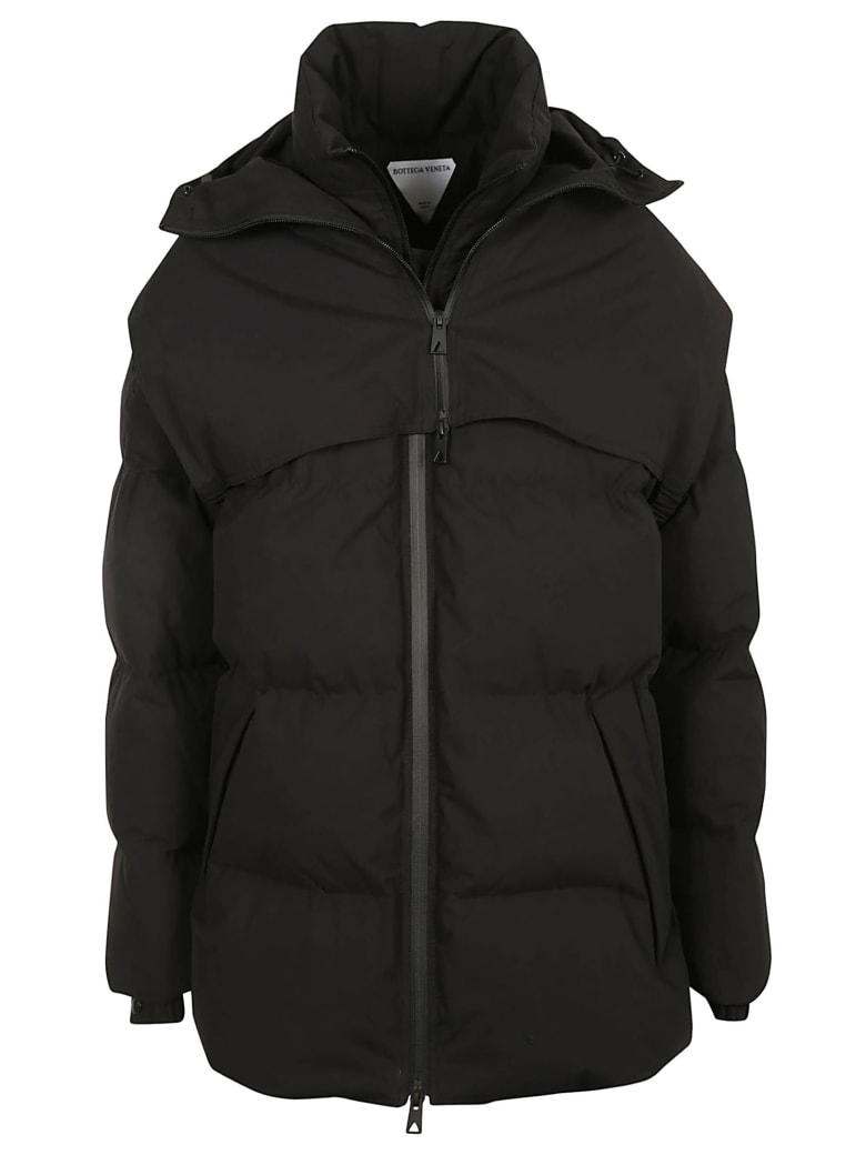Bottega Veneta Frosted Popeline Padded Jacket - Black