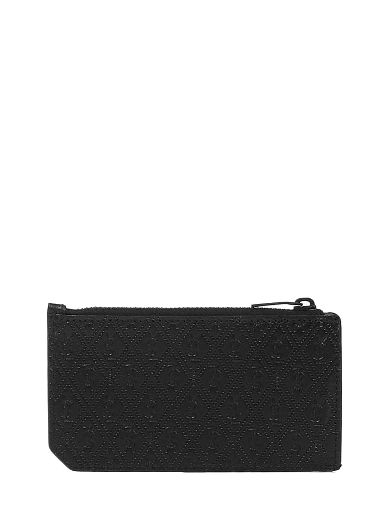 Saint Laurent Monogram Fragments Card Holder - Black