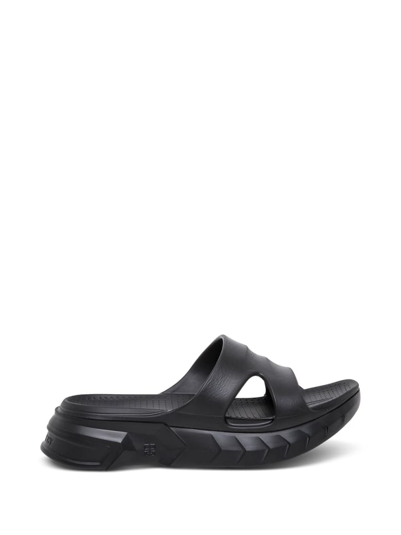 Givenchy Black Rubber Marshmallow Sandals - Black