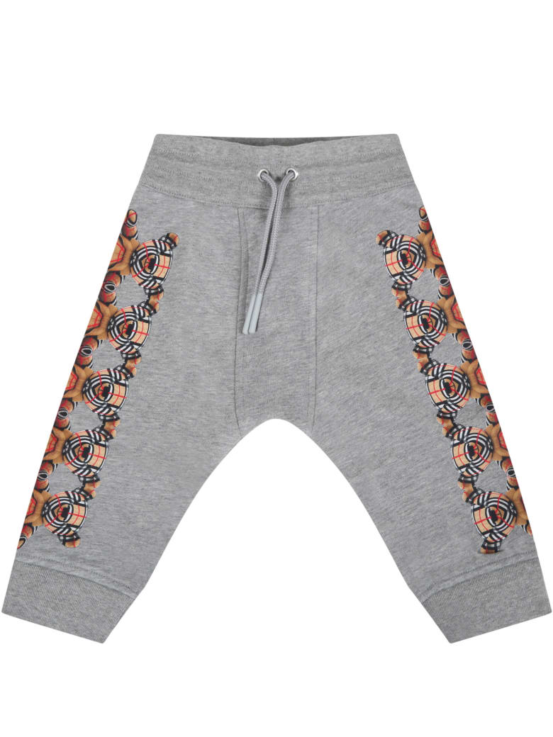 Burberry Grey Sweatpant For Baby Kids With Bears - Grey