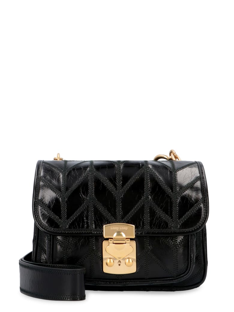 Miu Miu Quilted Leather Shoulder Bag - black