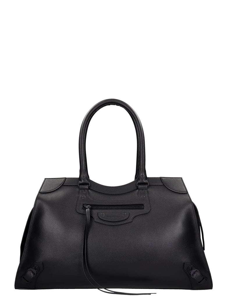 Balenciaga Neo Classic Tote In Black Leather - black
