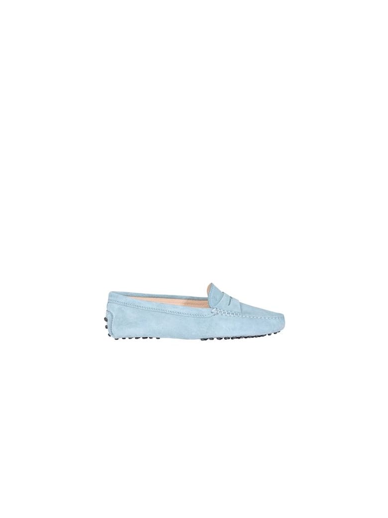 light blue suede loafers