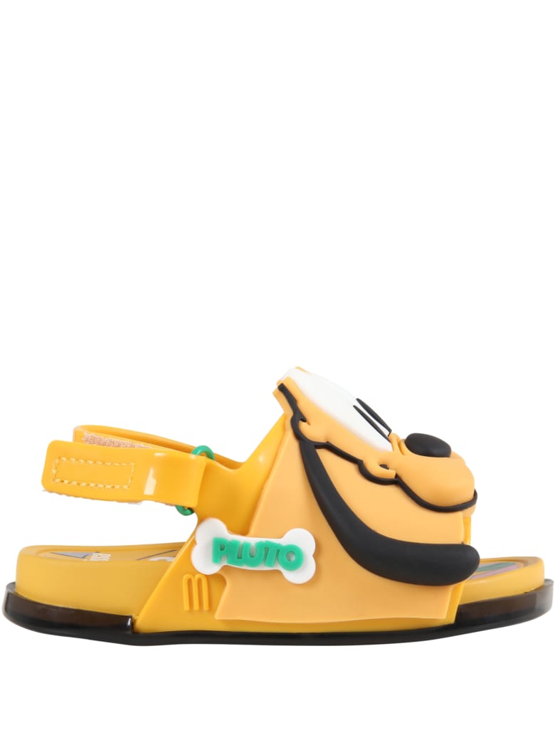 Melissa Orange Sandals For Kids With Pluto - Yellow