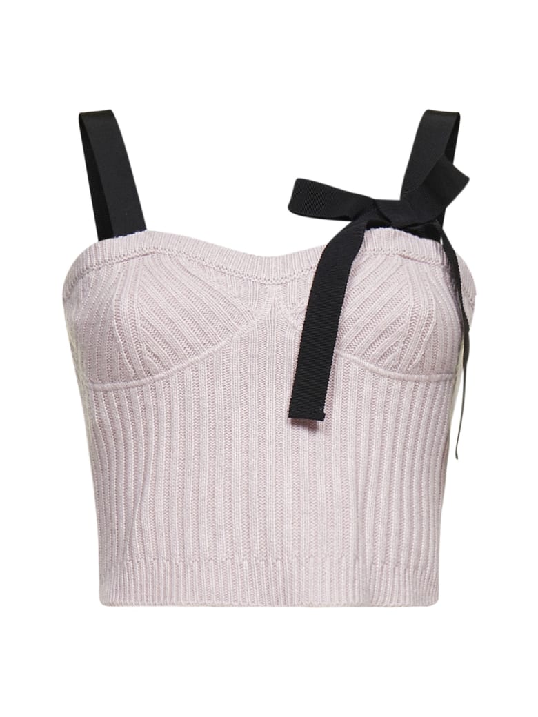 RED Valentino Top - Rose gros nero