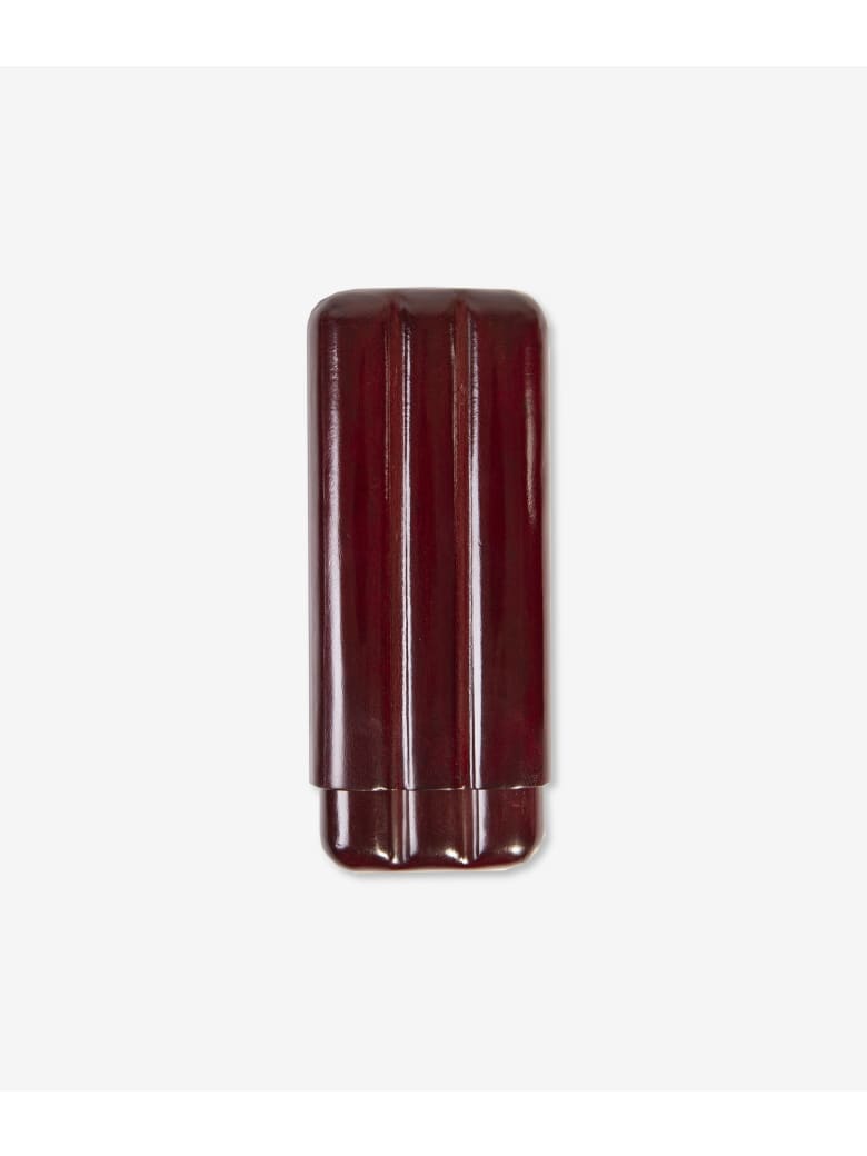 Larusmiani Three Cigar Holder "reyes Del Morro" - burgundy