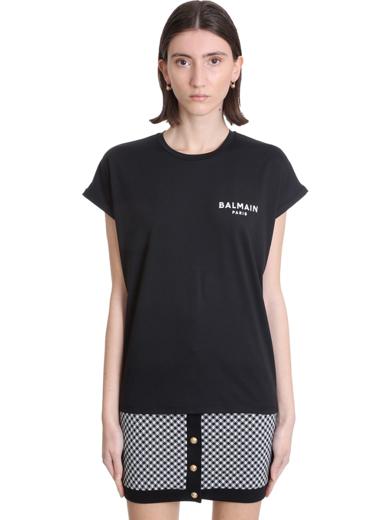 Balmain T-shirt In Black Cotton - Nera