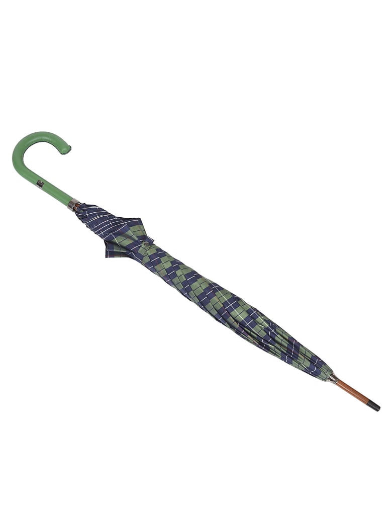 Eddy Monetti Check & Stripe Umbrella - Blue/Green