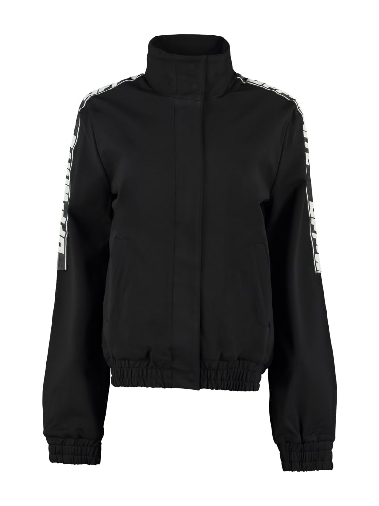 Off-White Athletic Logo Contrasting Stripes Full-zip Jacket - black
