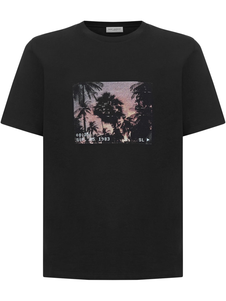 Saint Laurent Vhs Sunset T-shirt - Black
