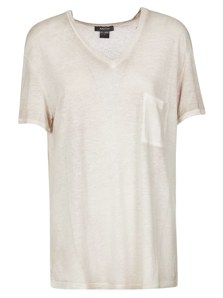 Avant Toi Loose V-neck T-shirt - Beige