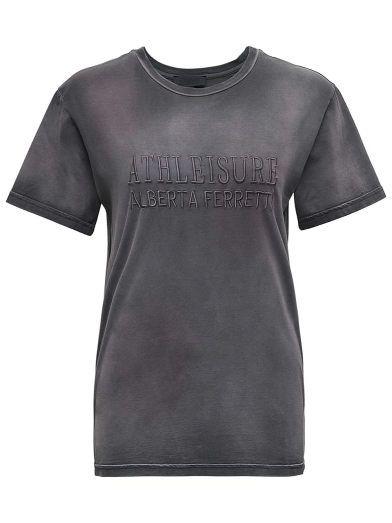 Alberta Ferretti Cotton T-shirt With Logo - Grey